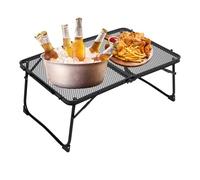 Qzdtue Folding Picnic Table, Beach Mesh Desk, Portable Metal, Lightweight Frame Design, 60x40cm, 23.62x15.75 inches, Ideal for Camping, BBQ, Fishing, Lawn, Travel, Backyard Use