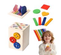 Qzdtue Forme en Bois, Jeu de Correspondance sensorielle, Puzzle de Couleur avec Conception de Planche à pEG, Ensemble de Blocs d'activités éducatifs, Jouet pour Reconnaissance des