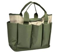 Qzdtue Garden Tool Bag, Waterproof Pouch Set, Compact 8Slot Utility Tote, Oxford Fabric Storage Rack, Carrier Box, Horticulture Repair Pruning Transplanting Scissor for Field Household 19x7x12in