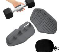 Qzdtue Gym Hand Grips, Fingerless Hand Weightlifting Grips 9.2x5x3cm, Ergonomic Anti-Slip Workout Gloves, Palm Protection for Men and Women, Black, Gray, Pink