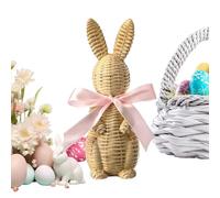 Qzdtue Handcrafted Easter Bunny, Decorative Rabbit Figurine Statue, Small Tabletop Bunny Decor with Resin Craftsmanship, Holiday Holiday Ornament Style, Cute Mantel Desktop Home Display