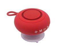 Qzdtue Haut-parleur étanche, caisson de basses à ventouse, 9 x 9 x 4,8 cm, son stéréo de basse, appareil audio sans fil, ABS, pour voyage, cuisine, extérieur, options rouge et bleu