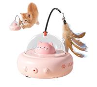 Qzdtue Interactive Cat Feather Toy, Rechargeable Rolling Game, Engaging Pet Exercise Device, 4.33x4.53x11.02inch Fast Motion on Carpet, Stimulating Hunting Play for All Kitten Breed