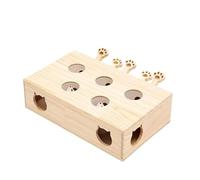 Qzdtue Interactive Wooden Cat Toy, Catching Mice Game for Cats, Simulated Hunting Exercise Toy for Cats, Engaging Interactive Cat Toy for Living Room and Bedroom Playtime, Interactive Cat Toys