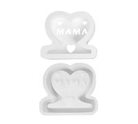 Qzdtue Mama Resin Mold, Love Candle Mold, Silicone Letter Casting Kit, 9.1x9.9cm Easy Release Non-Stick Craft, Sentimental Gift Maker for Mother’s Day Ornament Home Decor