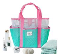 Qzdtue Mesh Beach Bag, Large Mesh Reusable Tote, Lightweight Travel Luggage, 11.22x7.2x19.09 Inches, for Women, Cruise, Camping, Hiking, Lake, Resort, Gym, Boat, Outdoor Sports