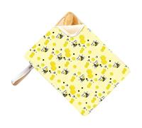 Qzdtue Natural Beeswax Bread Bag, Large Capacity Reusable Storage Pouch, Wide Opening Food Keeper Wrap, Organic Cotton Kitchen Bag, Eco Bread Saver with Fold Seal, Fresh Storage for Home Bakery