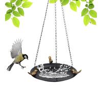 Qzdtue Outdoor Bird Bath, Feeder Bowl, Weather-Resistant Metal Water Tray, 65x24.5x24.5cm with Decorative Garden Art Design for Balcony, Patio, Lawn, and Backyard Wildlife Watching