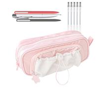 Qzdtue Pencil Case, Big Capacity Pencil Bag, Stationery Storage Pouch,8.27x3.35x2.2 inches, Compartment Organizer Design, Portable Zippered Container, for School Classroom Or Travel Use