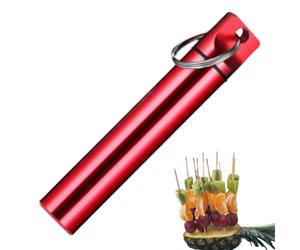 Qzdtue Pocket Toothpick Holder, Small Travel Toothpick Container, Aluminum Alloy Portable Case, 0.67x3.82 inches, Hygienic Storage for Restaurants, Kitchen and Home