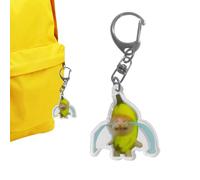 Qzdtue Porte-clés en forme de chat | Porte-clés unisexe en forme de chat qui pleure | Chaîne amusante en acrylique 2D pour téléphone portable avec cordon pour sac à main, portefeuille, décoration de