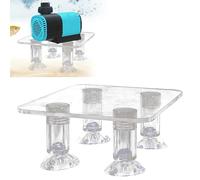 Qzdtue Shockproof Water Pump Stand, Transparent Pump Stand, Aquarium Pump Holder, Pond Pump Accessories, Water Tank Pump Stand 4.72x3.94x1.77 inches for Ponds, Fish Tank and Water Tank