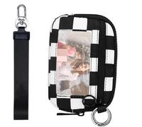 Qzdtue Small Wristlet Wallets for Women, Waterproof Credit Card Holder Wallet with Coin Pocket, Zipper Pouch Card Organizer for Women and Girls,Compact Wristlet Wallet for Women, Noir et Blanc.,