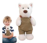 Qzdtue Soft Stuffed Animal Dog, 11,8 pouces, West Highland Terrier Plush Toy, Animal Throw Pillow for Kids, Ideal Cuddly Companion for Boys and Girls Kids for Comfort and Play Throw Pillow