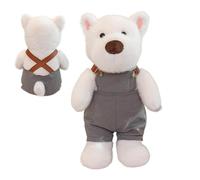 Qzdtue Soft Stuffed Animal Dog, 11,8 pouces, West Highland Terrier Plush Toy, Animal Throw Pillow for Kids, Ideal Cuddly Companion for Boys and Girls Kids for Comfort and Play Throw Pillow