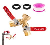 Qzdtue Splitter du Tuyau, séparateur de Tuyau de Jardin à 2 Voies, connecteur de Filetage GHT de 3,4 Pouces avec Adaptateur à débit Complet, Conception résistante aux fuites de Construction en Laiton