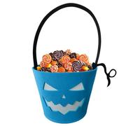 Qzdtue Trick Or Treat Basket, Glow-in-The-Dark Halloween Tote, Fluorescent Luminous Felt Bag, 24x16x16cm, for Chocolates, Snacks, Party Favors, Kids Night Events Gathering Filled Chocolates Parties