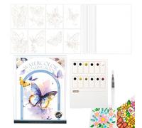 Qzdtue Watercolor Book Kit, Tri-Fold Art Stationery, Painting Activity Set, Watercolor Painting Kit, Creative Supplies, Portable Art Desk, for Boys Girls Teens Adults Students Beginners