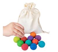 Qzdtue Wooden Rainbow Ball, Counting Toy Set, Color Sorting Game, 1.38 inches,12 Piece Educational Design, Hand Grasp Skill Builder, Ideal for Kids Baby Girls Boys Home Learning Use