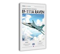 QZFNCOYU Grumman EF-111A Raven Poster sur toile Décoration murale pour salon, chambre à coucher 50 x 75 cm