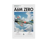 QZFNCOYU Mitsubishi A6M Zero Poster sur toile pour décoration murale salon chambre 30 x 45 cm