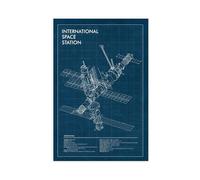 QZFNCOYU Poster sur toile de la station spatiale internationale - Décoration pour chambre à coucher, bureau, chambre - Cadeau - 30 x 45 cm