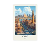 QZFNCOYU Poster sur toile représentant le Caire d'Égypte - Décoration murale pour salon, chambre à coucher - 30 x 45 cm