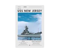 QZFNCOYU Poster sur toile USS New Jersey (BB-62) pour décoration de chambre à coucher, bureau, chambre, cadeau (60 x 90 cm)
