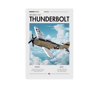 QZFNCOYU Republic P-47 Thunderbolt Impression sur toile pour chambre à coucher, bureau, chambre, cadeau 20 x 30 cm