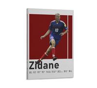 QZFNCOYU Zidane Poster sur toile de football français pour décoration de chambre à coucher, bureau, chambre, cadeau 20 x 30 cm