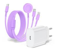 QZIIW Chargeur pour Apple Watch, chargeur rapide magnétique 20w pour Apple iWatch, câble original 3 en 1 multi-charge (2M) compatible avec les séries de montres Ultra 2/SE/10/9/8/7/6/5,iPhone 16/15/14