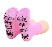 QZKJQDD Cadeaux pour femmes, cadeau d'anniversaire pour femme, chaussettes avec inscription « bring me some wine if you can read thig », cadeau d'anniversaire pour femme, cadeaux de Noël pour filles,