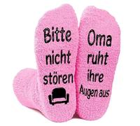 QZKJQDD Cadeaux pour femmes, cadeau d'anniversaire pour femme, chaussettes avec inscription en allemand « Oma ruht ihre augen aus bitte nicht stören, Geburtstag Frau, Lustige Geschenke für Oma »,