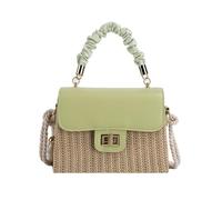 QZLNONTK Sacs de Paille Femmes Sac à bandoulière tissé Simple Mode océanique conflit fourre-Tout Sac Sac à bandoulière(Green)