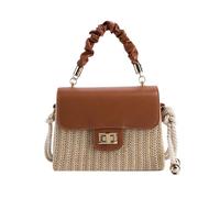 QZLNONTK Sacs de Paille Femmes Sac à bandoulière tissé Simple Mode océanique conflit fourre-Tout Sac Sac à bandoulière(Brown)