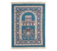 QZLNONTK Tapis de prière, Coussin de méditation, Tapis de prière Musulman, Tapis de prière Islamique Doux et Fin, Cadeaux de l'Aïd el-Fitr et du Hajj(Blue)
