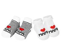 QZOSZ Chaussettes Antidérapantes Drôles pour Bébé 0-6 Mois, Cadeaux LOVE MAMA et PAPA