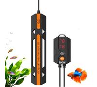 QZQ Chauffage d'aquarium 300 W avec régulateur de température, arrêt automatique du chauffage, protection contre la surchauffe, chauffe-réservoir tortue pour eau douce et eau salée