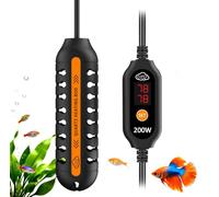 QZQ Chauffage d'aquarium réglable de 200 W avec affichage numérique, contrôleur de température externe, chauffage submersible pour réservoir de tortue de 78 à 125 litres