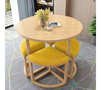 QZQJUILU Ensemble de Table à Manger Ronde Moderne avec 4 chaises 70 cm Meubles pour Cuisine, Bureau ou Club Ensemble de Salle de conférence élégant et Fonctionnel Table (13 90cm)