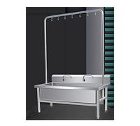 QZQJUILU Évier à vadrouille en Acier Inoxydable, Pieds réglables, Facile à Nettoyer, Sortie d'eau en Acier Inoxydable, réservoir Monobloc(Silver 100x60x175cm)