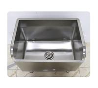 QZQJUILU Évier à vadrouille en Acier Inoxydable - Prévention des débordements d'eau - avec crépine - Réglable - Station de Nettoyage Utilitaire pour Restaurant(Silver 60x41x60cm)