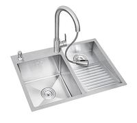 QZQJUILU Éviers Utilitaires Évier à Linge en Acier Inoxydable, pour la buanderie et la buanderie avec Robinet et Planche à Laver(Right Washboard 90x48cm/35.4x18.8in)