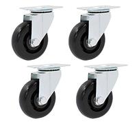 QZQJUILU Heavy-Duty 360° Swivel Polypropylene Casters Silent & Smooth Double-Bearing Wheels Set of 4 100mm for Carts Workbenches and Trolleys(Universal 75Mm)