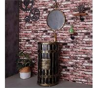 QZQJUILU Meuble sous-Vasque autoportant avec Meuble-lavabo Brillant de Style hôtel(Bronze with Mirror)