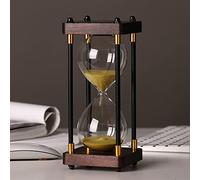 QZQJUILU Sablier en Verre coloré avec Cadre en Bois, sablier décoratif pour Enfants, pour la Maison, Le Bureau, Les Cadeaux, Le Bureau, etc.(Yellow Sand 60 Minutes (24cm*9.5cm))