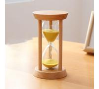 QZQJUILU Sablier, sablier, sablier en Bois pour Enfants, sablier en Verre coloré pour Cuisine, Restaurant, Salon, Maison, Placard(Yellow Sand 10 Minutes (14 * 7.6cm))