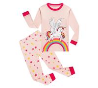 Qzrnly Petit Filles Girafe Ensemble 2 Pièces Bien serré Coupe étroite Pyjama 100% Coton, Modèle 12, 9-10ans