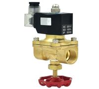 QZROPXOH Électrovanne 2 Voies air/gaz en cuivre avec Interrupteur d'urgence Manuel G1/2 3/4" normalement fermée, Bobine étanche, entièrement Laiton(3/4",DC24V)
