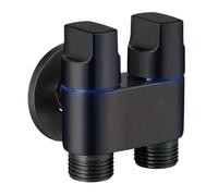 QZROPXOH Robinet d'angle Double Commande en Acier Inoxydable, Anti-refoulement, fileté, for Salle de Bain et Machine à Laver - Construction métallique(Black-1)